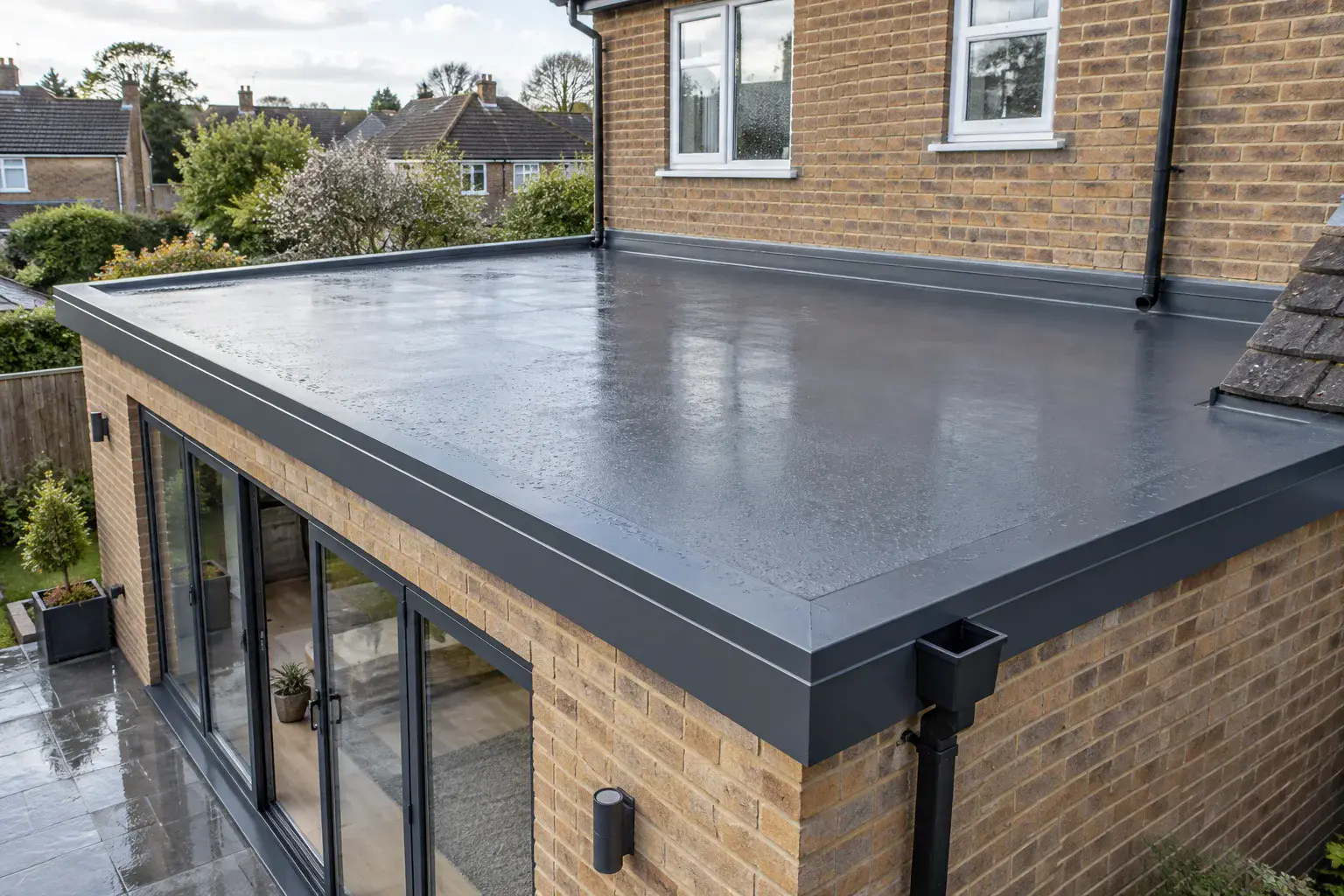 Illustrative finished flat roof surface