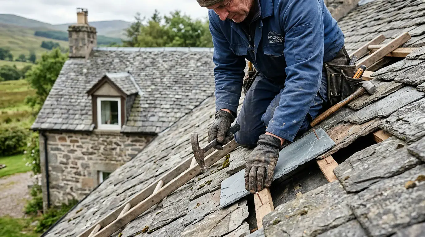Illustrative slate roofing detail